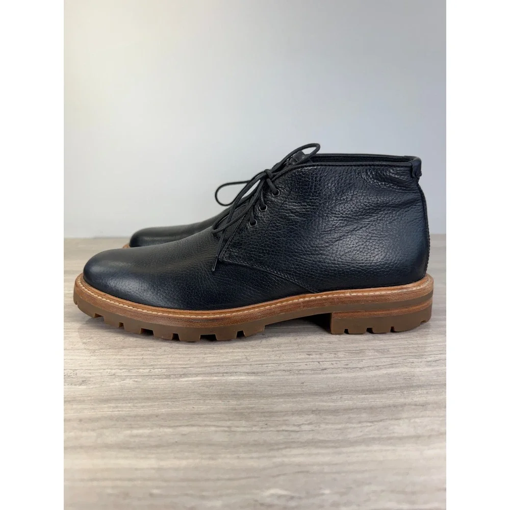 Aquatalia Jeffrey Waterproof Pebbled Leather Chukka Boots Luxury Italy Men 8.5